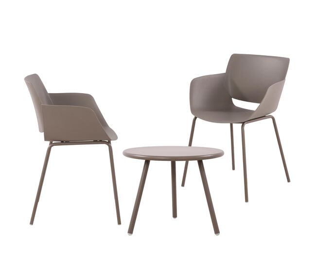 Grupo de asientos minota plástico gris topo 60x168x80 cm