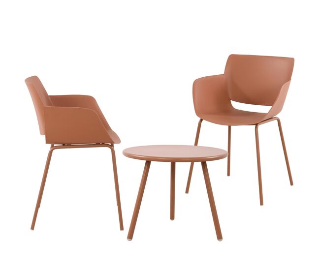 Grupo de asientos minota plástico terracota 60x168x80 cm