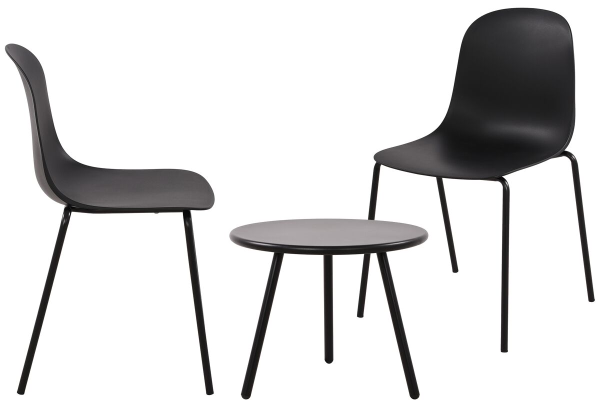 Suite de 2 plazas berdin plástico negro 50x156x85 cm