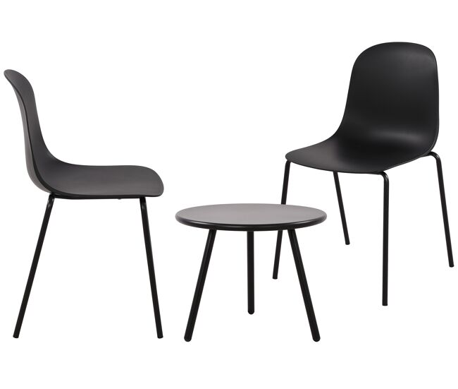 Suite de 2 plazas berdin plástico negro 50x156x85 cm