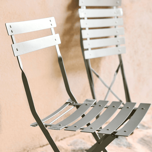 Cadeira de jardim dobrável em metal, set de 2, Emilia, Verde caqui, 49.5x41x80.5 cm