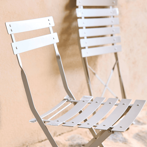 Cadeira de jardim dobrável em metal, set de 2, Emilia, Beige, 49.5x41x80.5 cm
