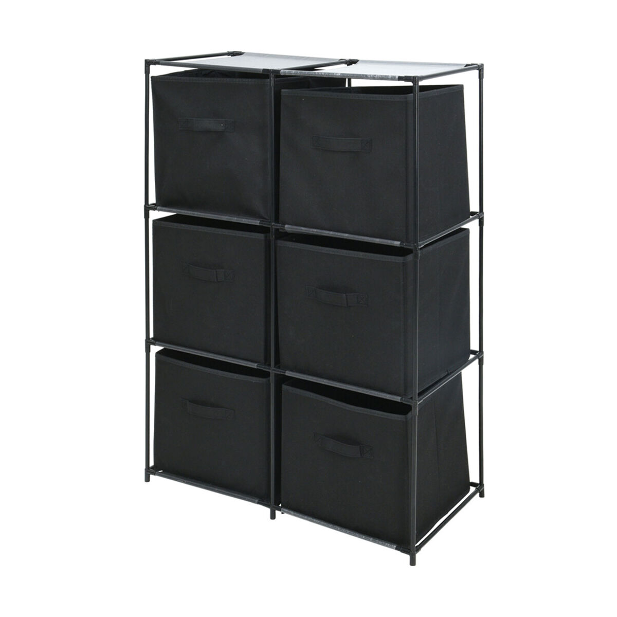 Well home cajonera con 6 compartimentos de metal y estantes no tejidos 68x35x102cm