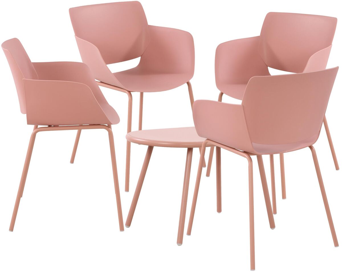 Grupo de asientos velvena plástico rosado 153x188x80 cm