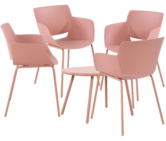 Grupo de asientos velvena plástico rosado 153x188x80 cm