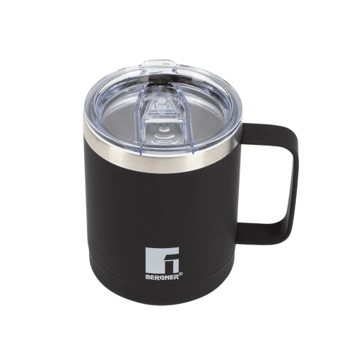 Caneca de Aço Inoxidável Bergner Coffe & Tea Lovers Preto 350 ml