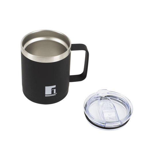 Caneca de Aço Inoxidável Bergner Coffe & Tea Lovers Preto 350 ml