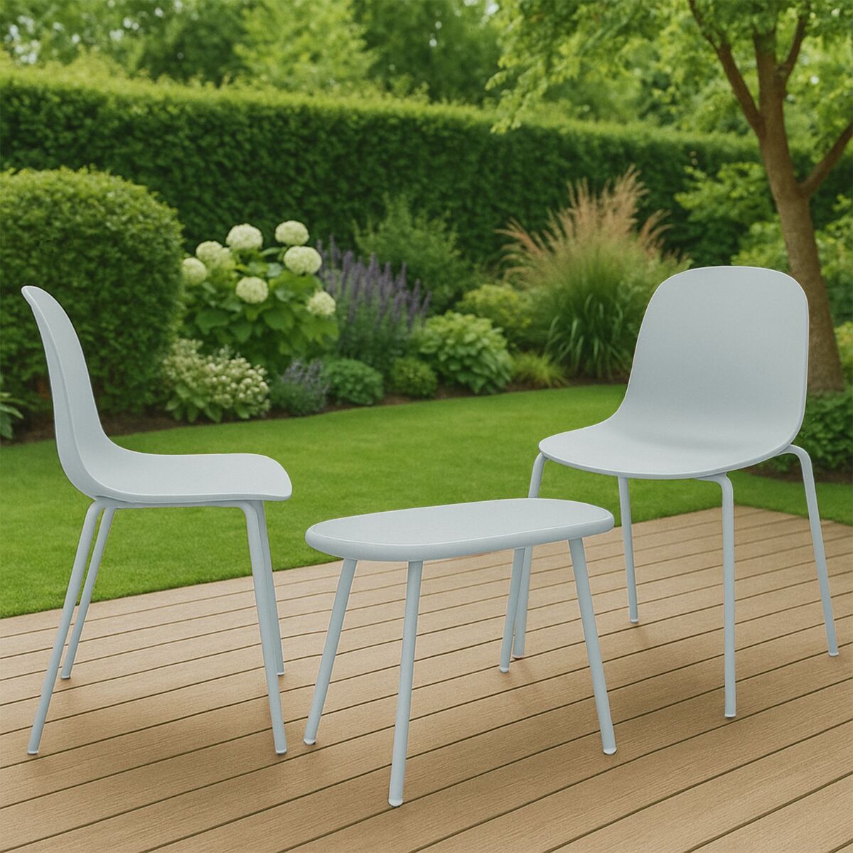 Suite de 2 plazas veldin plástico turquesa 151x80x85 cm