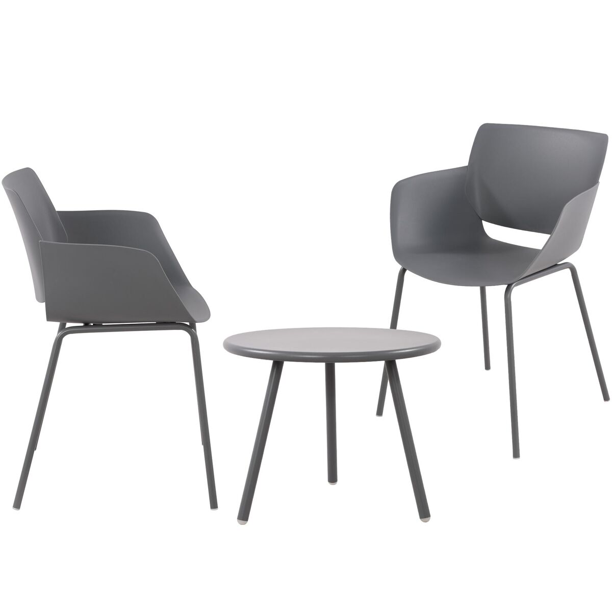 Grupo de asientos berena plástico gris oscuro 50x158x80 cm