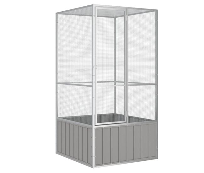 Vidaxl jaula de pájaros acero galvanizado gris 111x107x211,5 cm