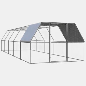vidaXL Galinheiro de exterior 3x10x2 m aço galvanizado
