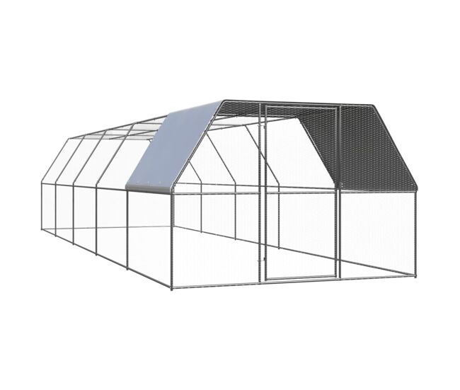 Vidaxl jaula gallinero de exterior de acero galvanizado 3x10x2 m