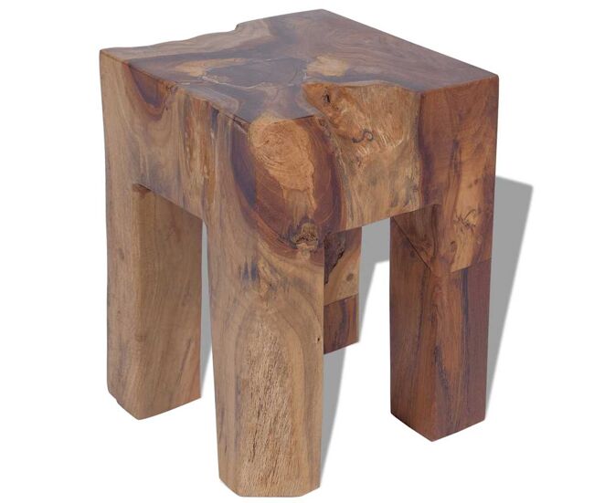 Vidaxl taburete de madera maciza de teca