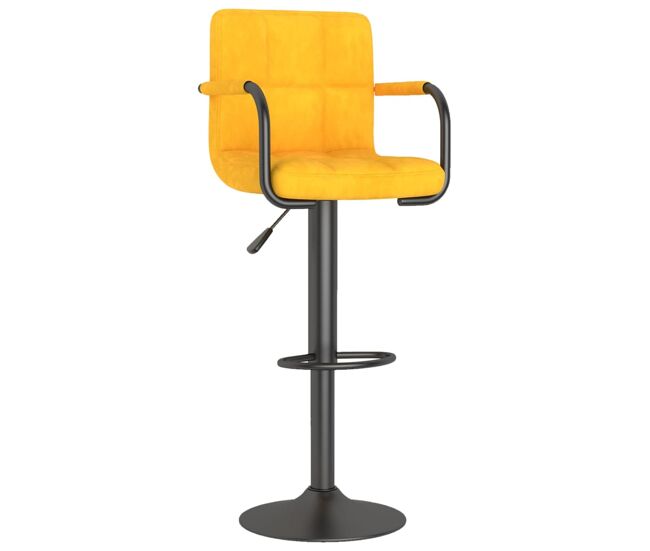 Vidaxl taburete de cocina de terciopelo amarillo mostaza