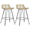 vidaXL Cadeiras de bar 2 pcs vime genuíno