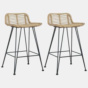 vidaXL Cadeiras de bar 2 pcs vime genuíno