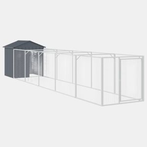 vidaXL Casota para cães com telhado aço galvanizado antracite