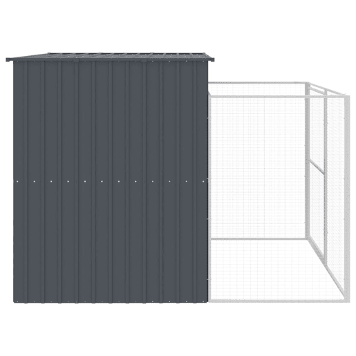 vidaXL Casota p cães c parque 214x253x181 cm aço galvaniz. antracite vidaXL Casota p cães c parque 214x253x181 cm aço galvaniz. antracite