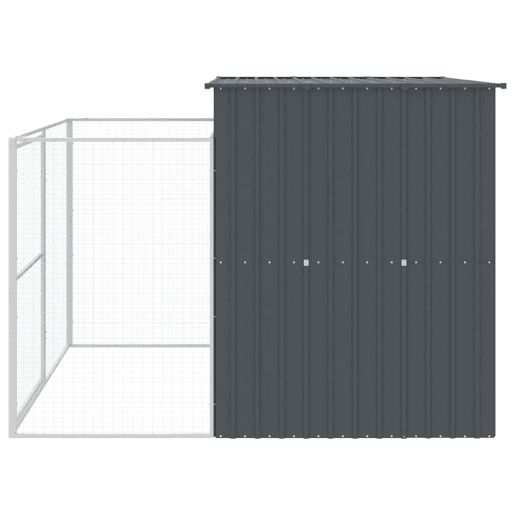 vidaXL Casota p cães c parque 214x253x181 cm aço galvaniz. antracite vidaXL Casota p cães c parque 214x253x181 cm aço galvaniz. antracite