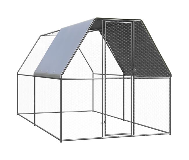 Vidaxl jaula gallinero de exterior de acero galvanizado 2x4x2 m