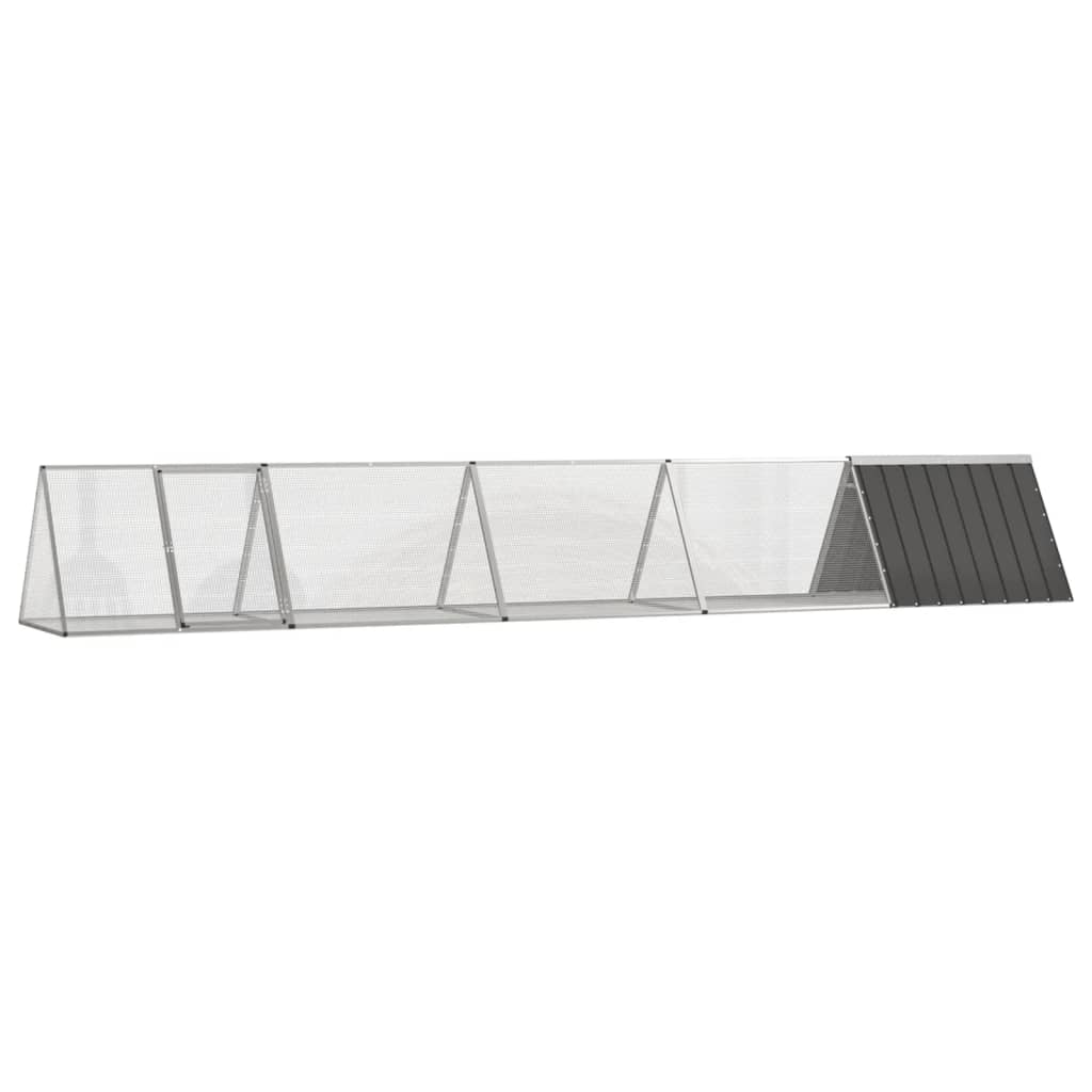 Vidaxl jaula de conejos acero galvanizado antracita 504,5x80,5x71 cm