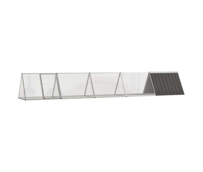 Vidaxl jaula de conejos acero galvanizado antracita 504,5x80,5x71 cm