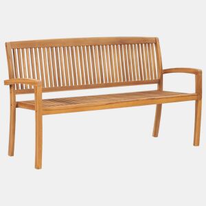 vidaXL Bancos empilháveis jardim 3 lugares 159cm madeira teca maciça