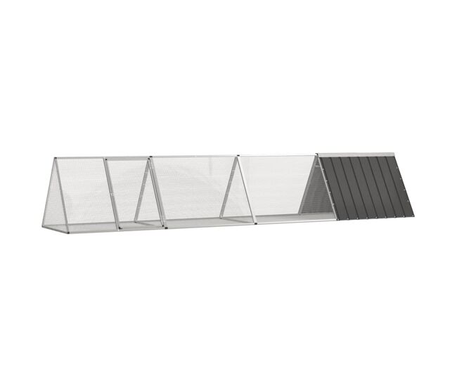 Vidaxl jaula de conejos acero galvanizado antracita 403,5x80,5x71 cm