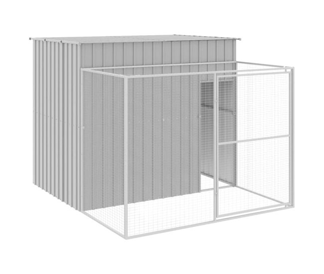 Vidaxl caseta perros corral acero galvanizado gris claro 214x253x181cm
