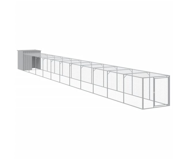 Vidaxl gallinero y corral acero galvanizado gris claro 110x1221x110 cm