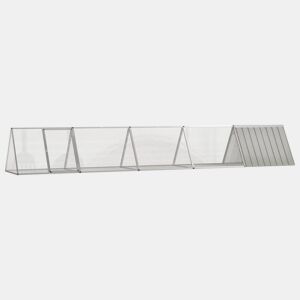 vidaXL Gaiola p coelhos 504,5x80,5x71 cm aço galvanizado cinzento