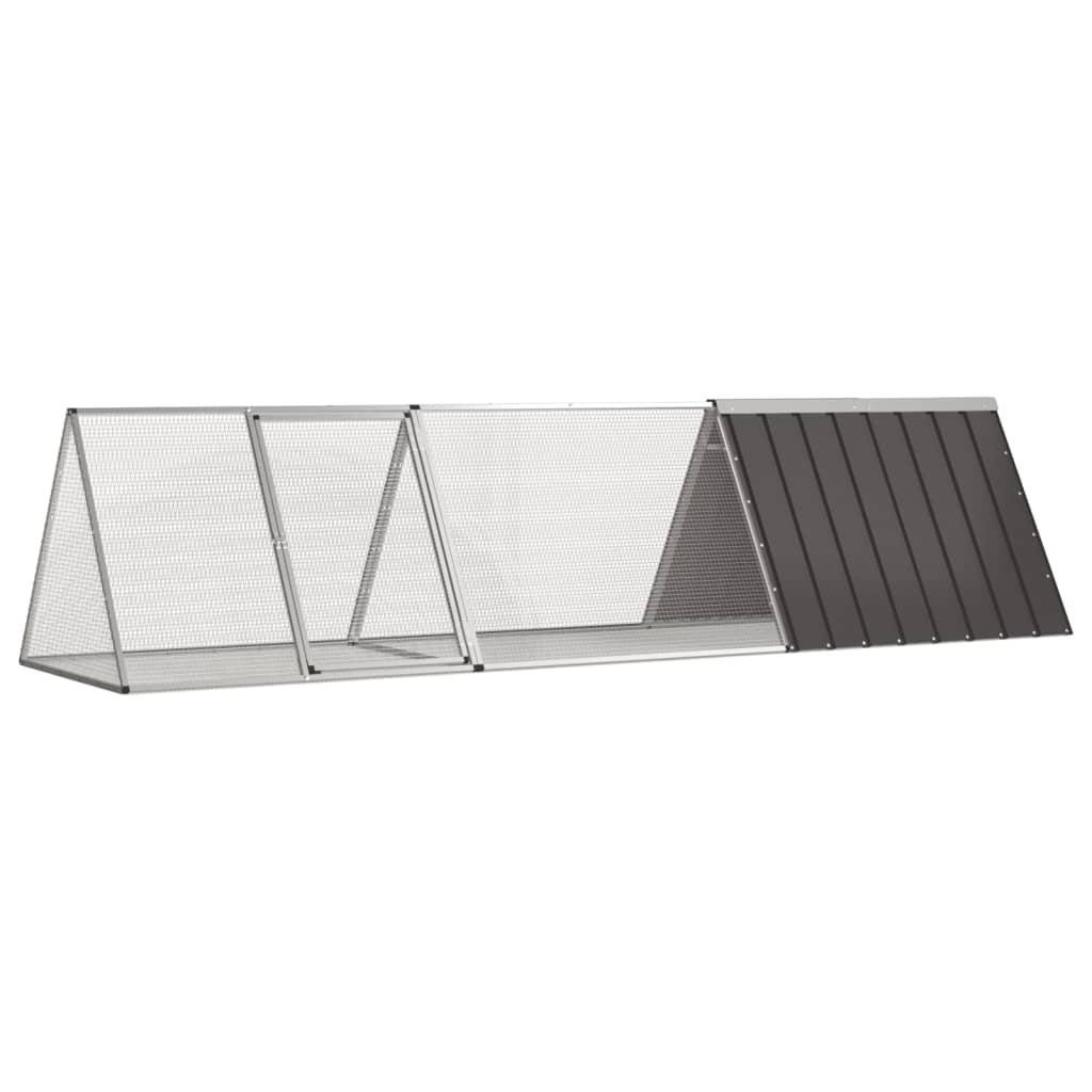 Vidaxl jaula para conejos antracita 302,5x80,5x71 cm acero galvanizado
