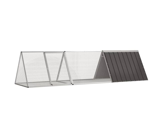 Vidaxl jaula para conejos antracita 302,5x80,5x71 cm acero galvanizado