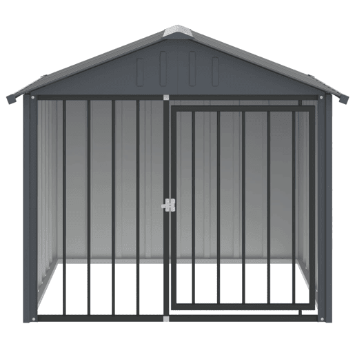 vidaXL Casota para cães com teto 117x103x102 cm aço galvanizado preto vidaXL Casota para cães com teto 117x103x102 cm aço galvanizado preto