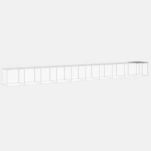 vidaXL Galinheiro com teto 1003x98x90 cm aço galvanizado cinza-claro