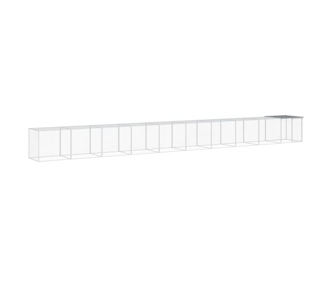 Vidaxl gallinero con techo acero galvanizado gris claro 1003x98x90 cm