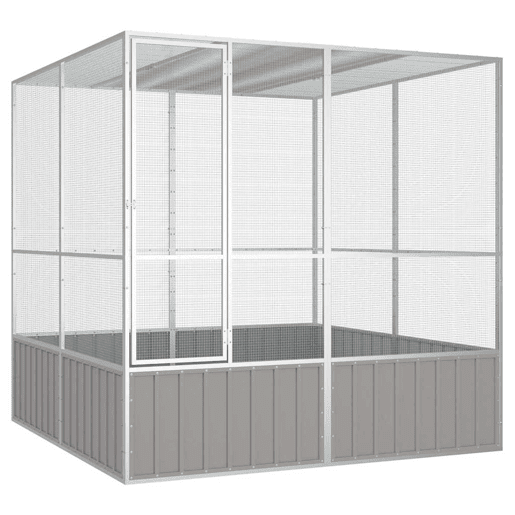 vidaXL Gaiola p pássaros 213,5x217,5x211,5cm aço galvanizado cinzento