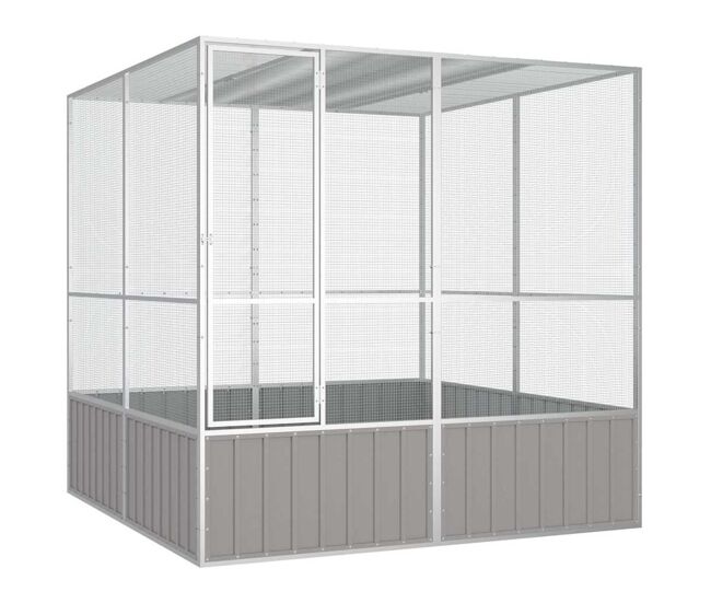 Vidaxl jaula pájaros acero galvanizado gris 213,5x217,5x211,5 cm