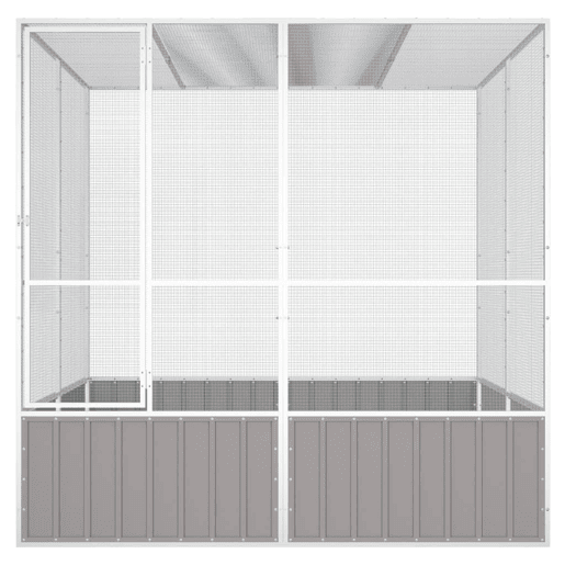 vidaXL Gaiola p pássaros 213,5x217,5x211,5cm aço galvanizado cinzento