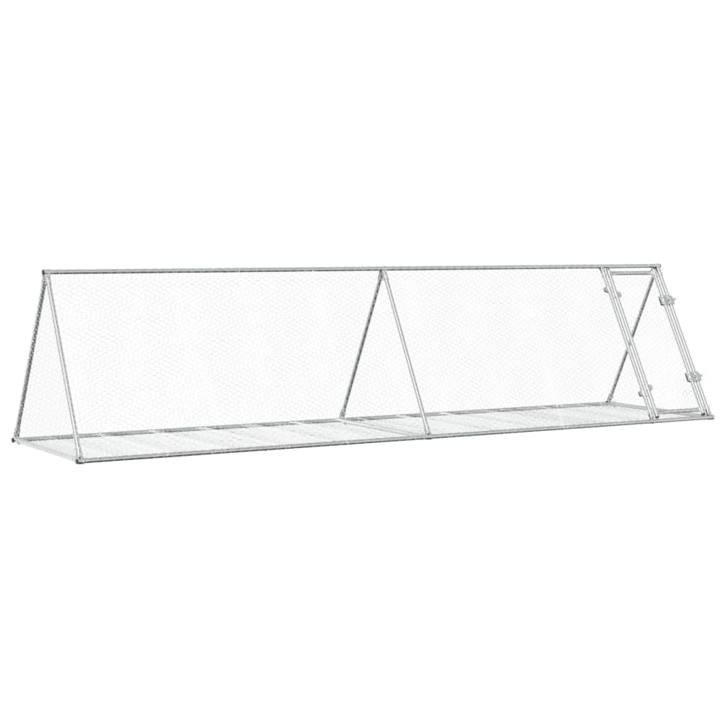 Vidaxl conejera acero galvanizado plateado 400x105x91 cm