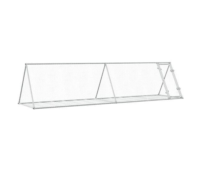 Vidaxl conejera acero galvanizado plateado 400x105x91 cm