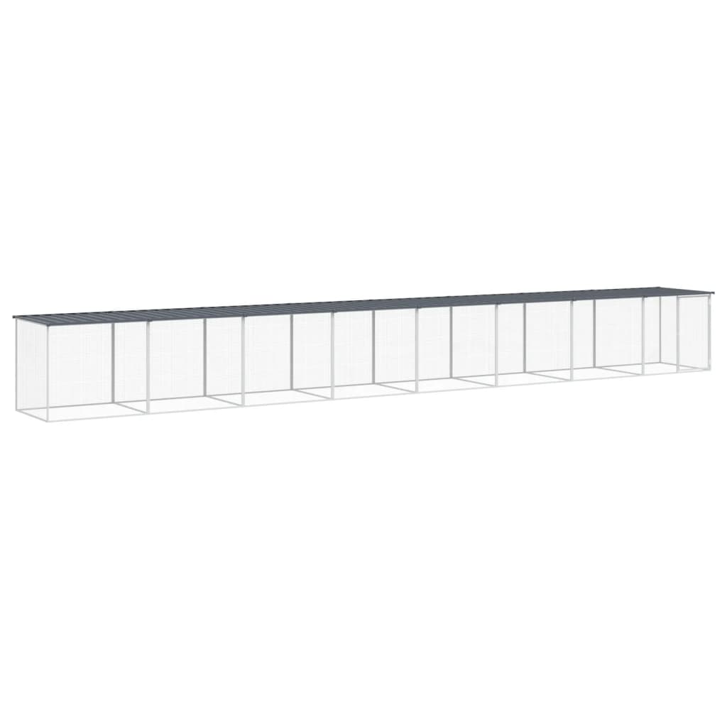 Vidaxl gallinero con techo acero galvanizado antracita 803x98x90 cm