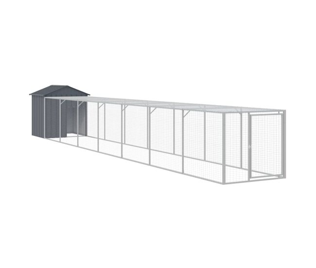 Vidaxl jaula gallinas con corral acero galvanizado gris 117x813x123 cm
