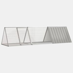 vidaXL Gaiola para coelhos cinza 302,5x80,5x71 cm aço galvanizado
