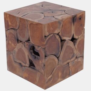 vidaXL Banco em madeira de teca maciça 40x40x45 cm castanho