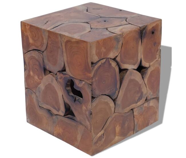 Vidaxl taburete marrón 40x40x45 cm de madera maciza de teca