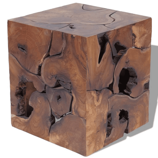 vidaXL Banco em madeira de teca maciça 40x40x45 cm castanho