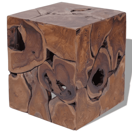 vidaXL Banco em madeira de teca maciça 40x40x45 cm castanho