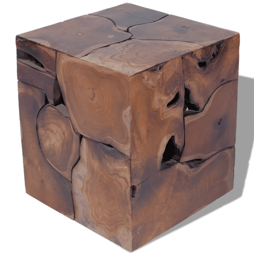 vidaXL Banco em madeira de teca maciça 40x40x45 cm castanho