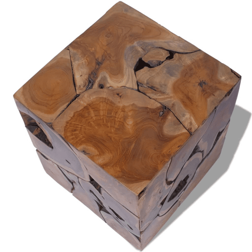 vidaXL Banco em madeira de teca maciça 40x40x45 cm castanho